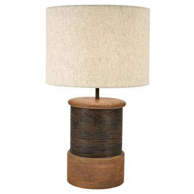 Battery Powered Live Edge Wood Table Lamp Loon Peak Base Color: Hickory Brown