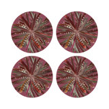 Pheasant Feathers Vegan Leather Round Pebble Placemat