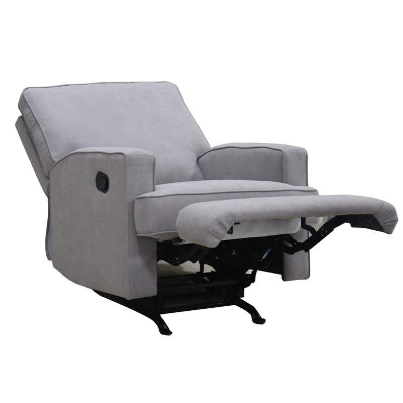 Emily Upholstered Reclining Rocking Chair, Gray