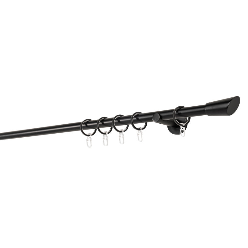 Curtain Rod, 2cm H x 240cm W x 6.5cm D, Black