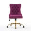 Chaise de bureau Furniture, fauteuil de bureau capitonné moderne en velours avec base en métal doré-1061124109