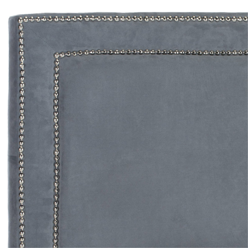 Dominick Upholstered Headboard, Velvet Gray, Full