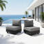 Patio modulaire 2 pièces en aluminium gris avec coussins de décoloration amovibles pour la cour et le balcon Solution: chaises sans accoudoirs pour piscine, jardin
