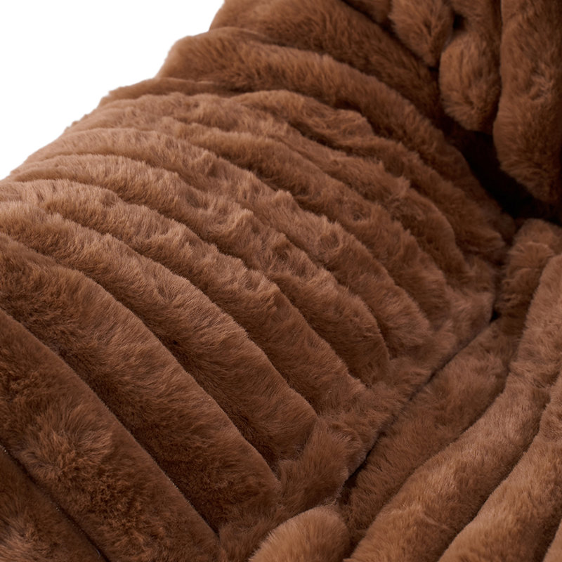 Faux Fur Pet Bed, Brown, 25" H x 61" W x 45" D