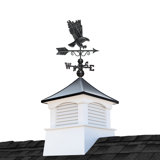 Coventry Vinyl Cupola with Black Aluminum roof and Black Aluminum Eagle Weathervane