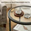 Table d'appoint ronde à 3 niveaux avec plateau en verre trempé-202951013