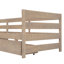 Lit plateforme simple en forme de L avec trois tiroirs de rangement-1138399549