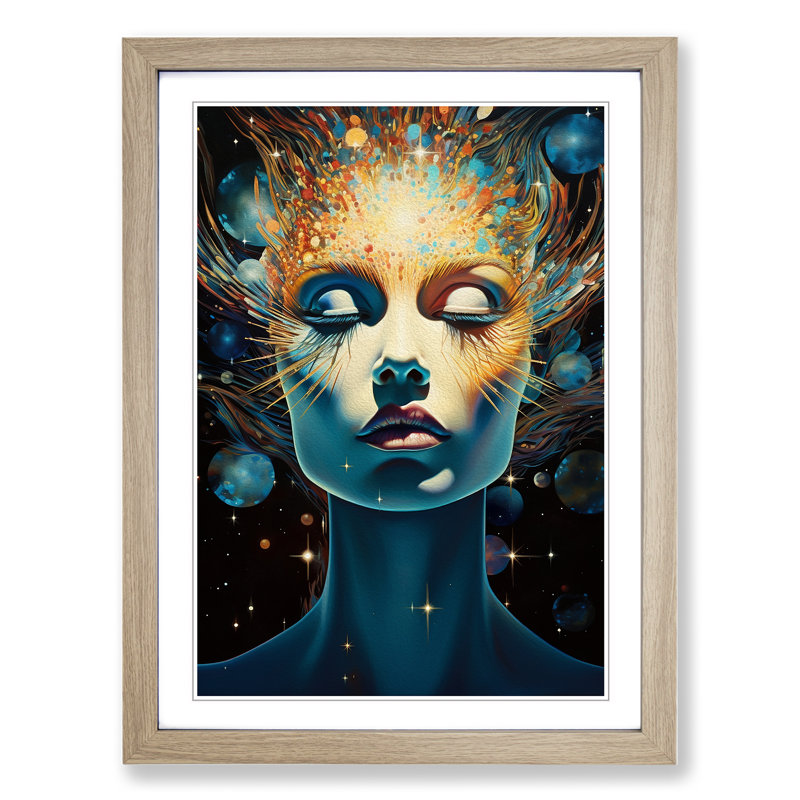 Galaxy Art Deco - Framed Print, Oak Framed, 46cm H x 34cm W