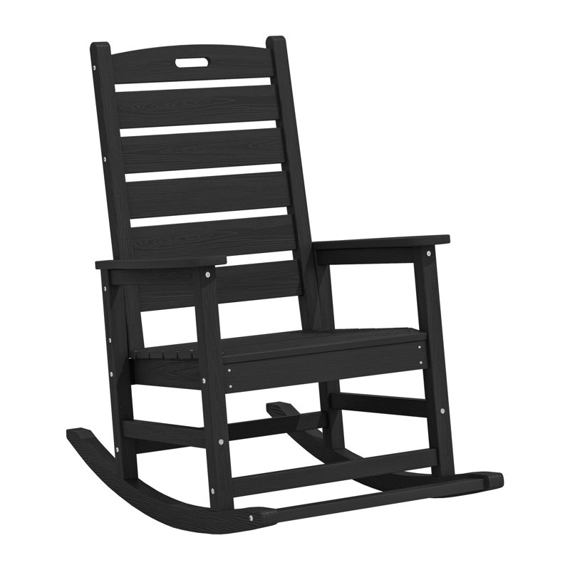 Chaise berçante en PEHD Adirondack, Noir