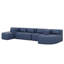 Canapé modulaire de 144 po avec deux chaises longues et cinq coussins de dossier, canapé-lit à combinaison libre pour le salon-738791180