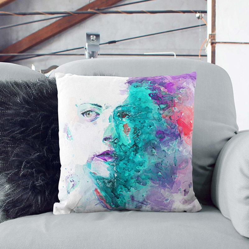 Square Throw Cushion, 55 x 55 cm, Stone