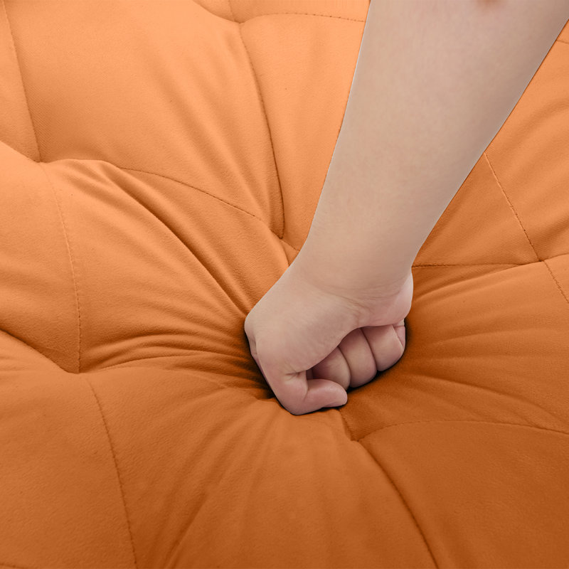 Fauteuil capitonné l 29,1 po Couey, Similicuir orange