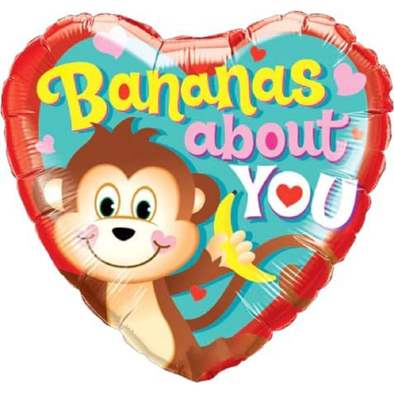 Banane en forme de cœur de banane en forme de cœur 18 po PMU Valentine's Day Bananes 5 / pqt