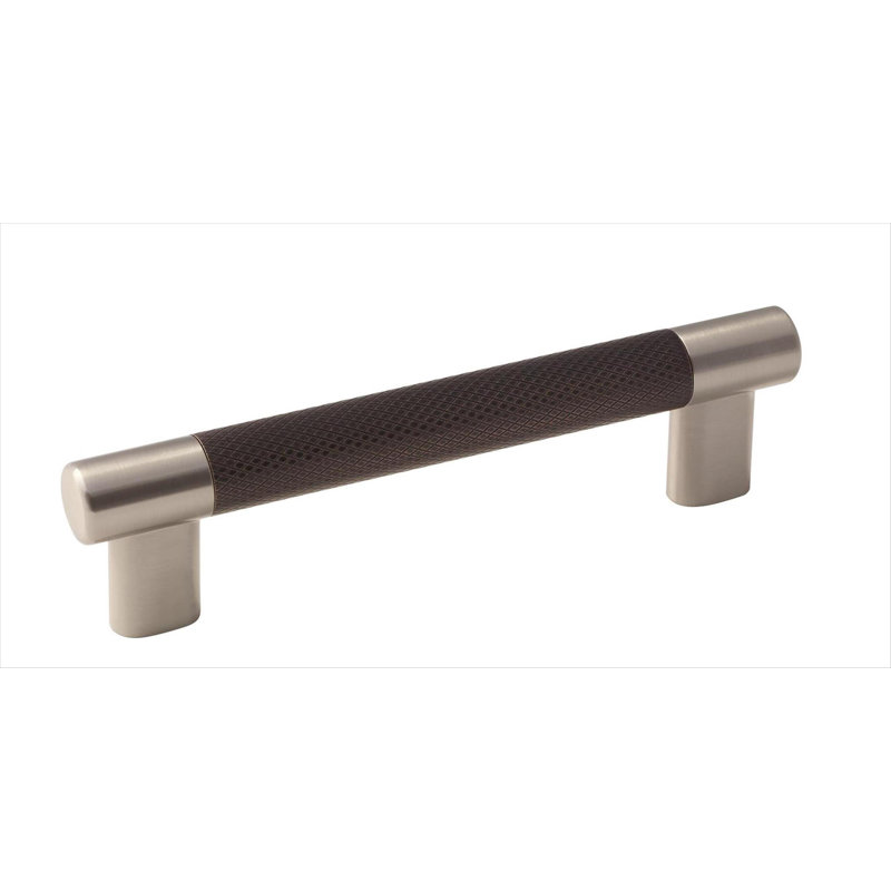 Polished Nickel and Gold Modern Cabinet Pull with Mounting Hardware