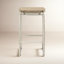 Tabouret de bar et de bar en bois de manguier massif Barlow-1832986258