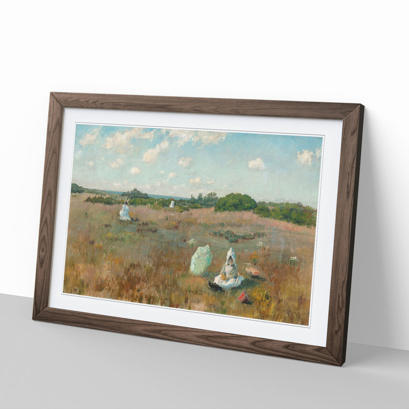 Gathering Autumn Flowers by William Merritt Chase - Framed Print, 27cm H x 36cm W x 2cm D, Walnut Framed