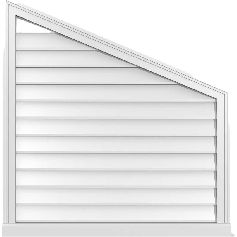 Half Peaked Right Surface Mount Signature Urethane Non-Functional Gable Vent 5/12 Pitch Primed Tan, 26" H x 42" W x 1.5" D