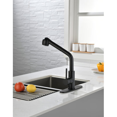 Robinets de cuisine avec douchette extractible, robinet d'évier de cuisine à poignée simple avec douchette extractible
