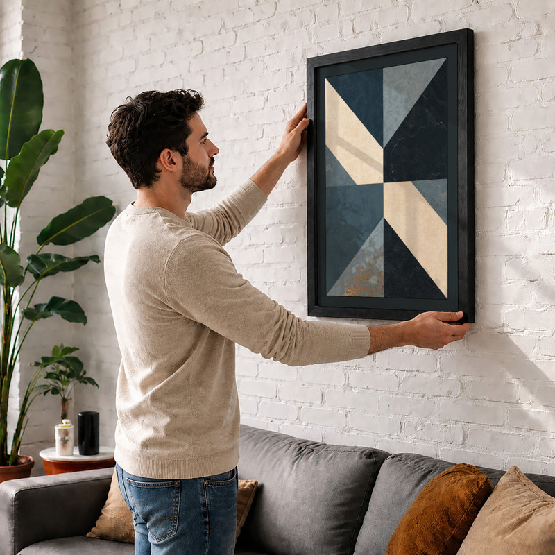 Geometric Balance Minimalist - Print, A2 - 59.4 x 42.0 cm, Black