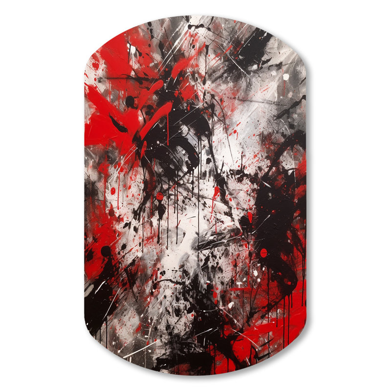 Abstract Graffiti - Abstract Marble Cylinder Shape Assymterical Metal Wall Art, 31" H x 19" W x 1" D