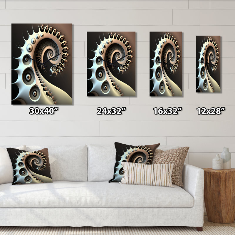 Horloge murale géométrique moderne surdimensionnée - Fractal, H 40 po x l 30 po x P 1 po