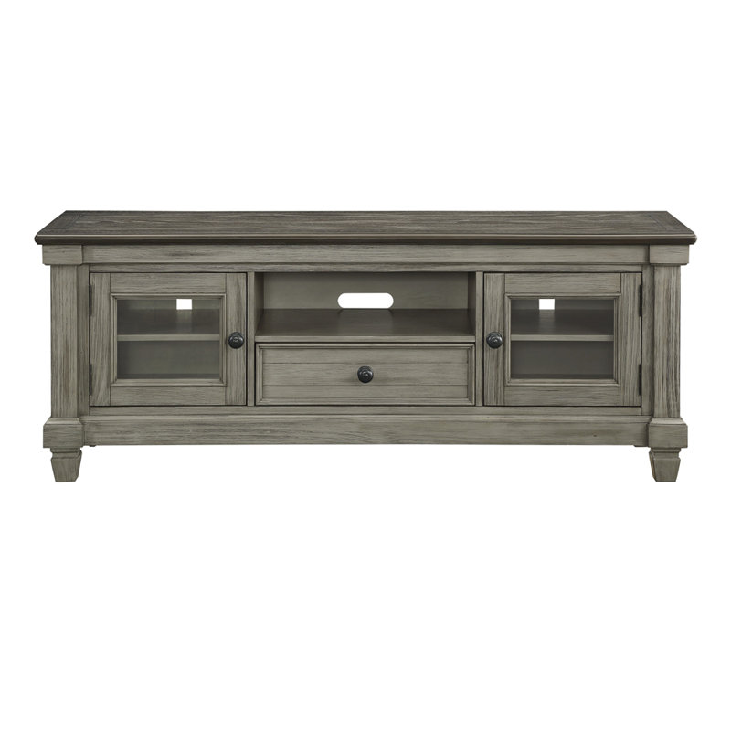 Meuble télé 1 pièce avec tiroirs et meubles de salon en bois, console de télévision, Gris antique