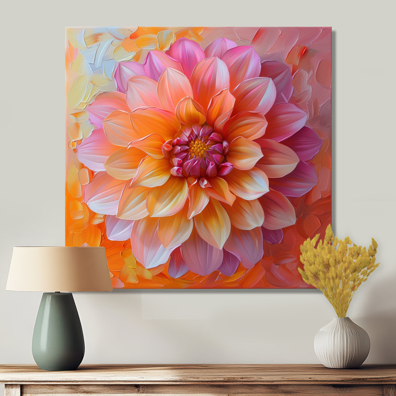 Dahlia I - Dahlia, Toile tendue, H 30 po x l 30 po