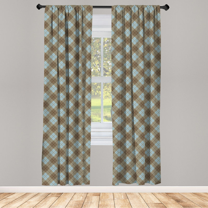 Plaid Semi-Sheer Rod Pocket Curtain Panels, 28" x 84"