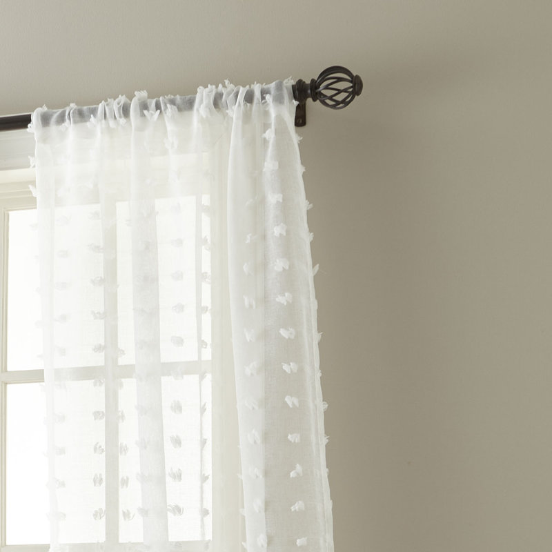 Paire de rideaux unis avec passe-tringle, Blanc