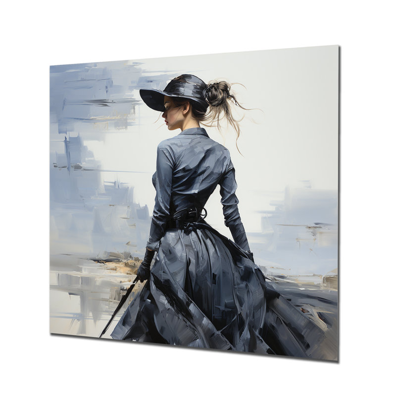 Silhouette noire et grise classique I - art mural Dior, H 29 po x l 29 po