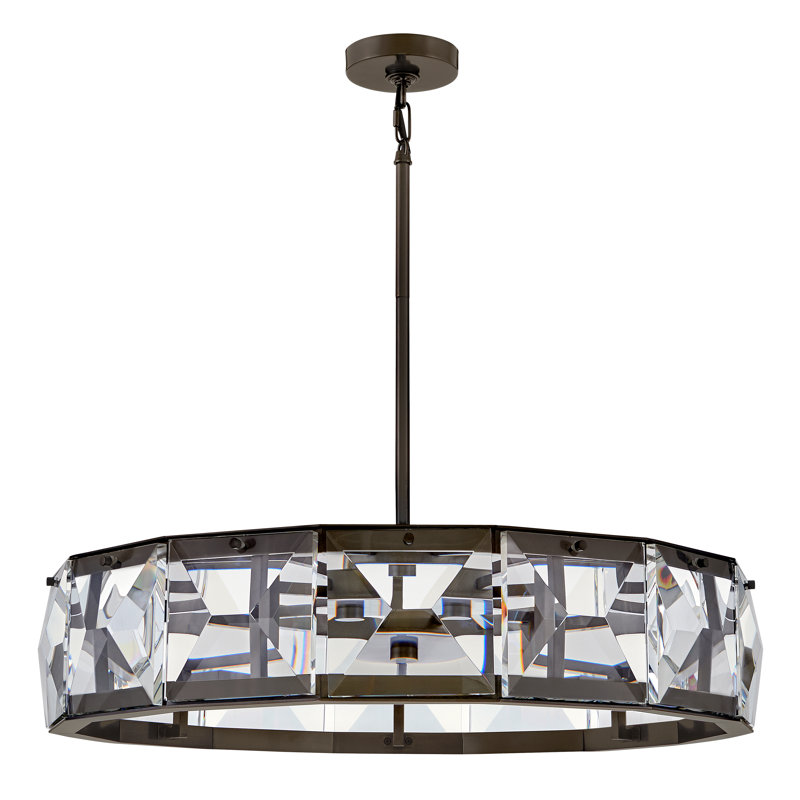 Jolie Integrated LED Drum Chandelier w/ Crystal Accents