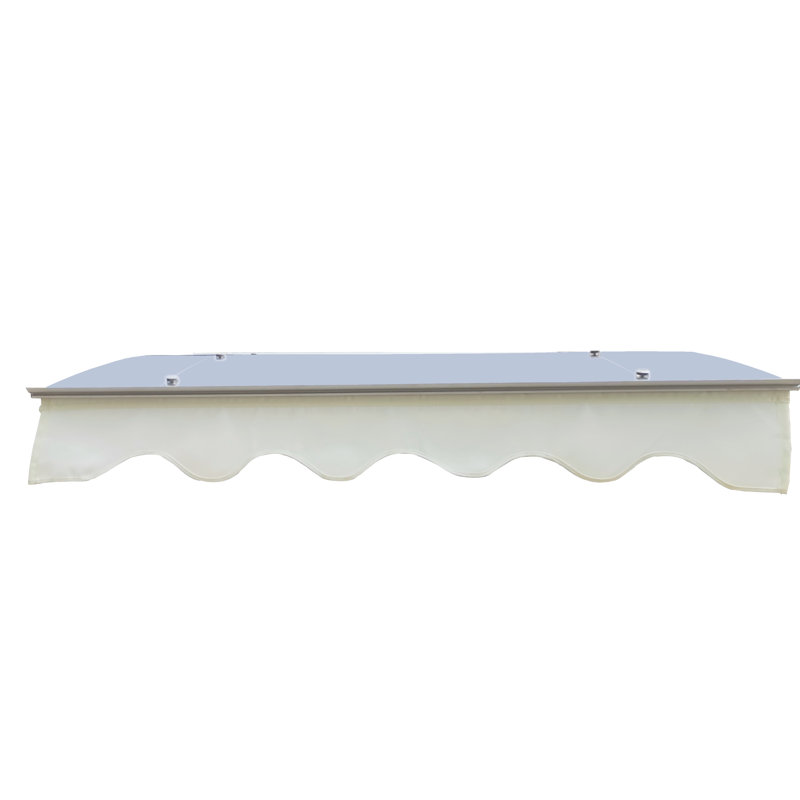 Door Window Awning For Wooden Wall House, 0.137" Thick Polycarbonate, Aluminum Brackets, Heat & Snow Resistance, 3 Mounting Spots, Modern Style Valance Outdoor, 47X34, Solid Rain
