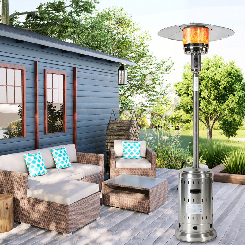 Chauffe-terrasse puissant avec 48 000, protection contre les flammes, réglage de la température, pour les espaces commerciaux et de jardin, utilisation