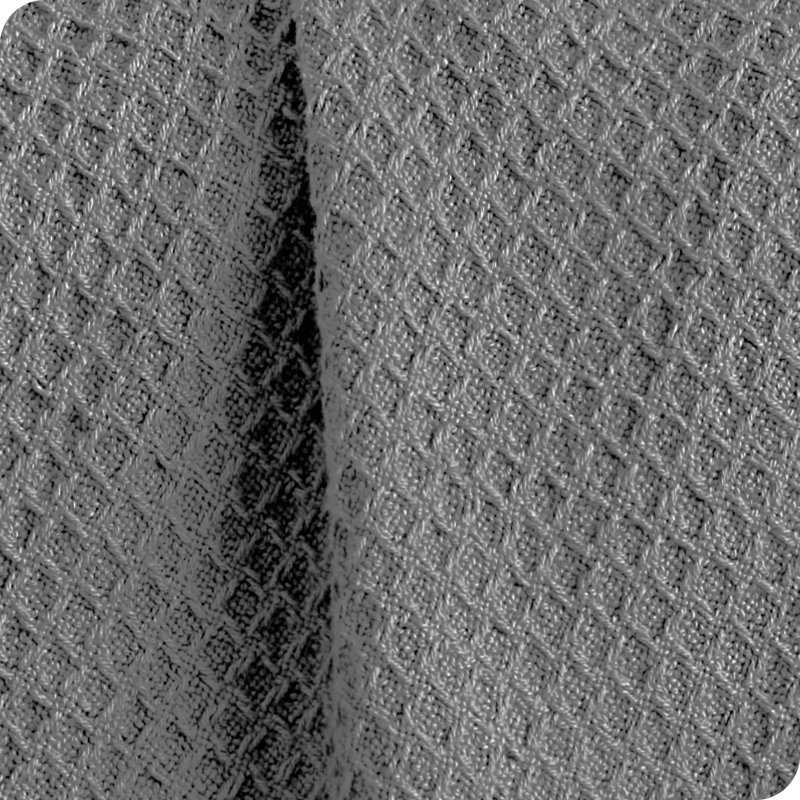 Couverture en coton gaufré, Lit simple, Gris