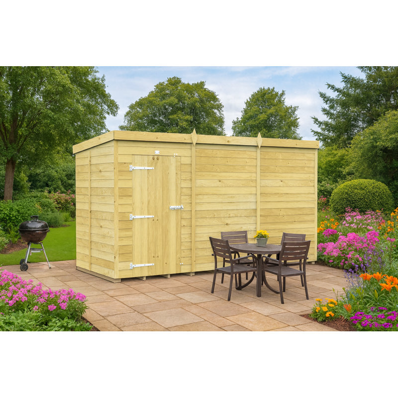 12ft x 5ft Pent Shed - Single Door without Windows