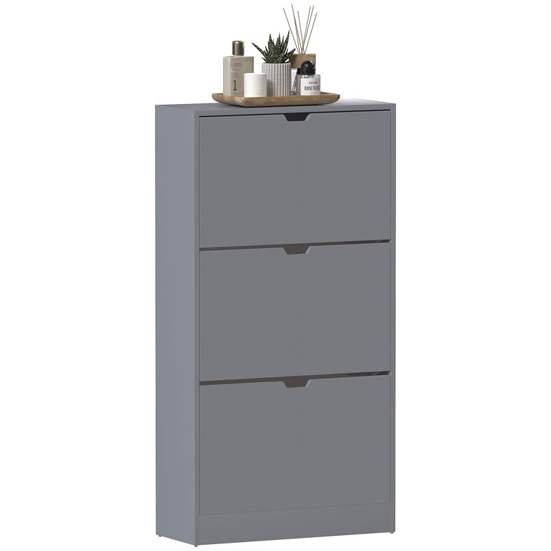 18 Pair Shoe Storage Cabinet, Grey