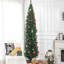 Arbre de Noël artificiel 8 pi, arbre de Noël mince avec 618 pointes de branches réalistes et support en plastique