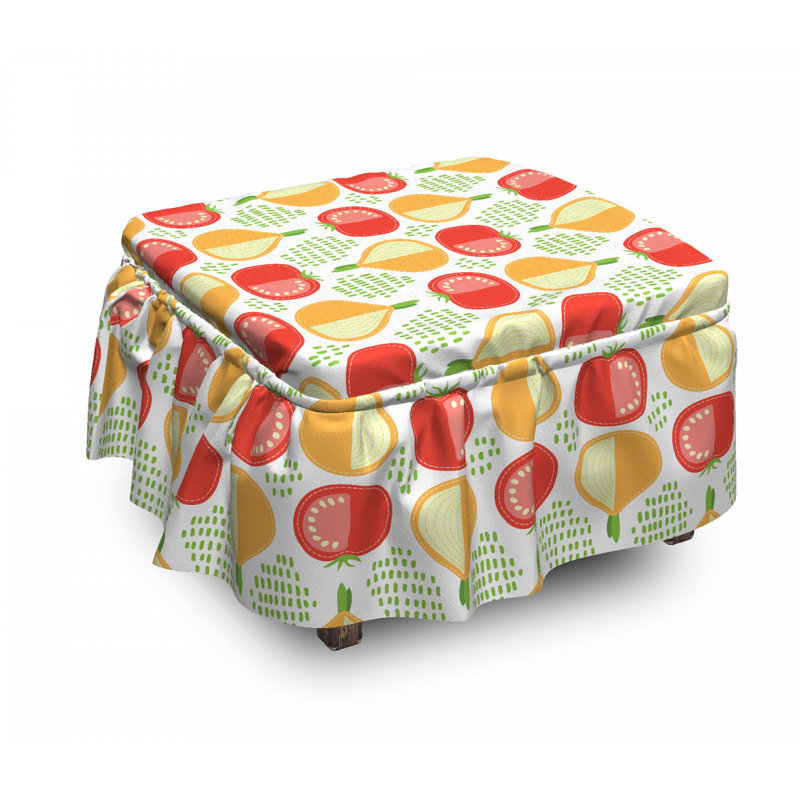 Housse pour repose-pieds oignon et tomate