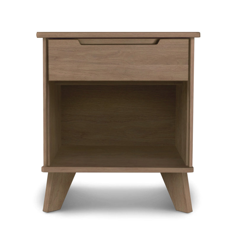 Linn 1 - Drawer Solid Wood Nightstand, Sand