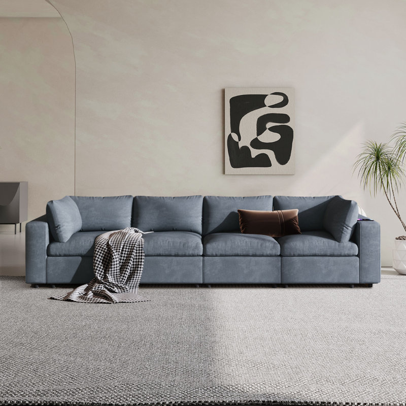 Bungert Upholstered 105.9'' Sofa, Gray Polyester