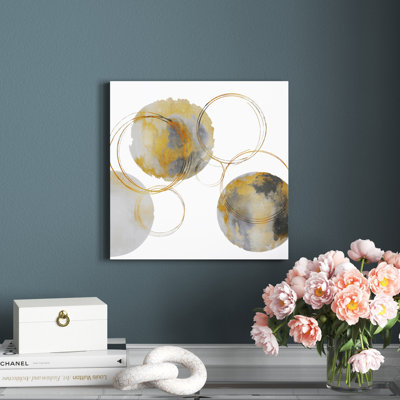 Or et cercles gris abstrait 1