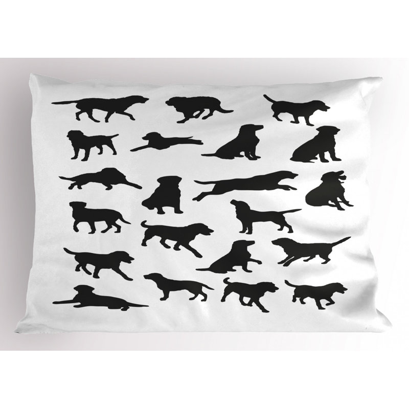 Black/White Polyester Microfiber Piece Sham, Twin