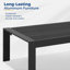 All-Weather Aluminum Patio Coffee Table, Modern Rectangle Outdoor Table, Patio Table-2047001984