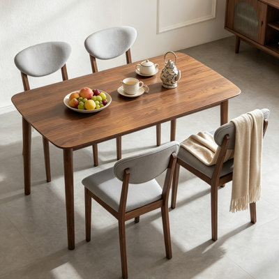 5-Piece Dining Room Set with Table and 4 Upholstered Chairs, Kitchen Table and Chairs for Dining Room, Kitchen & Small Spaces