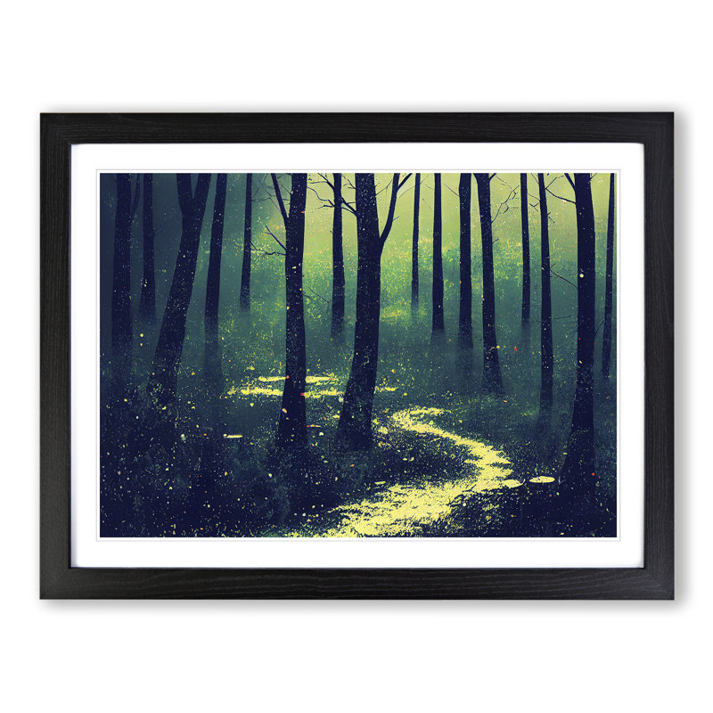 A Painted Forest - Single Picture Frame Print, 25cm H x 34cm W x 2cm D, Black Framed