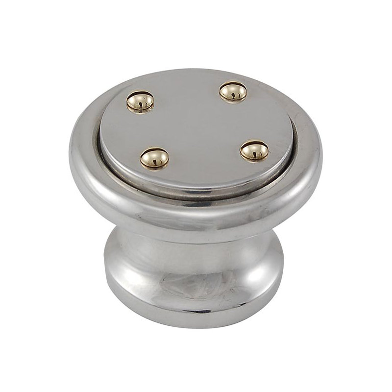 Archimedes Mushroom Knob, Polished Silver, 1.25" H x 1.25" W x 1" D