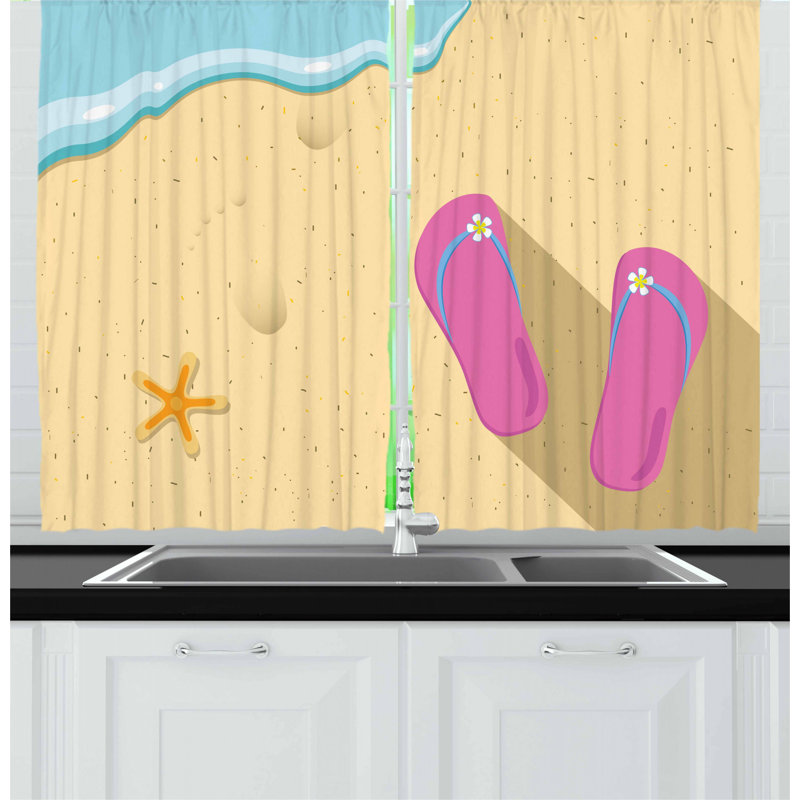 Ensemble de rideaux de cuisine 2 pièces flip