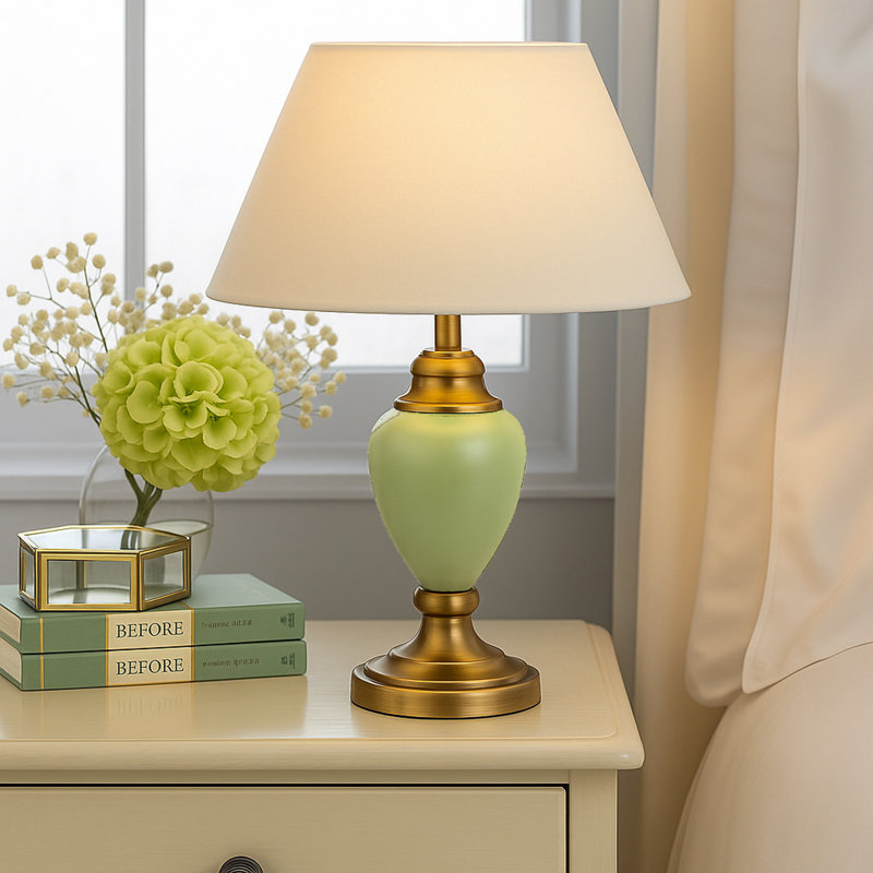 Ehrenfeld 43Cm Classic Antique Touch Bedside Table Lamp, Green