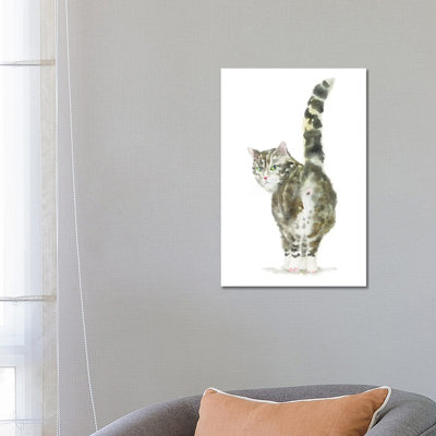 Tabby Cat Butt by Alexey Dmitrievich Shmyrov - Wrapped Canvas Print
