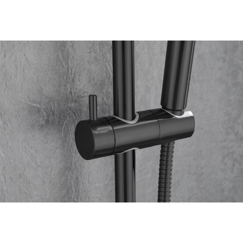 59-Inch Hose Shower With 28-Inch Slide Bar - Height Adjustable Head Nozzles, Stainless Steel Matte Black -Performance & Appearance